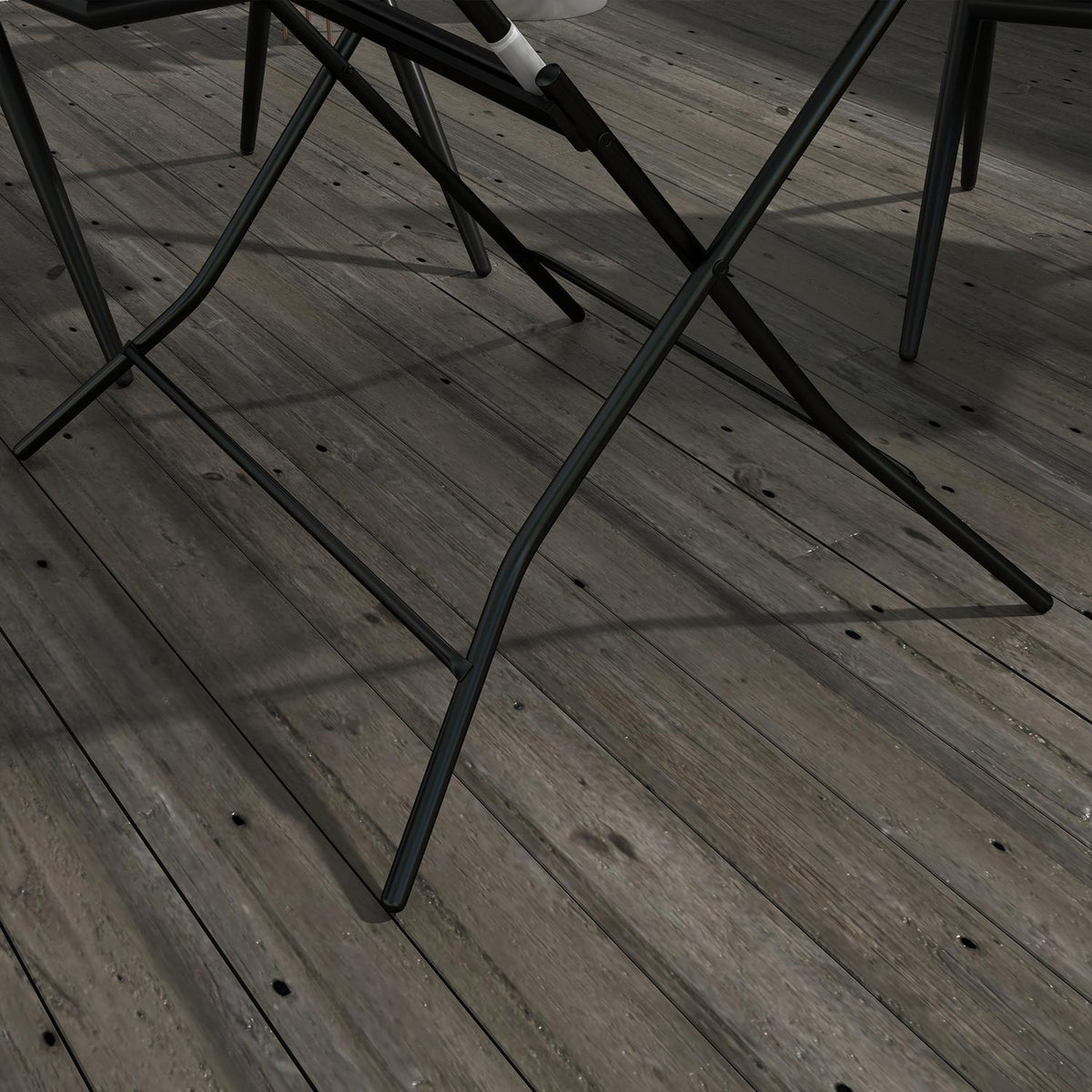Garden Table, Folding Balcony Table, Square Side Table With A Load Capacity Of Up To 70 Kg For Terrace, Steel, Black, 80 X 80 X 74 Cm