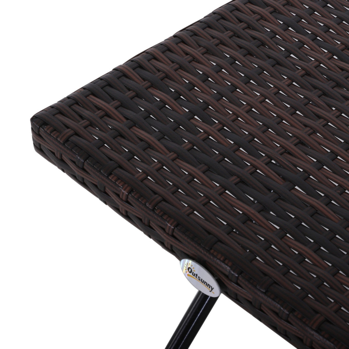 Garden Table Side Table Flower Stand Garden Furniture Folding Table Polyrattan + Metal Brown 40 X 40 X 40 Cm