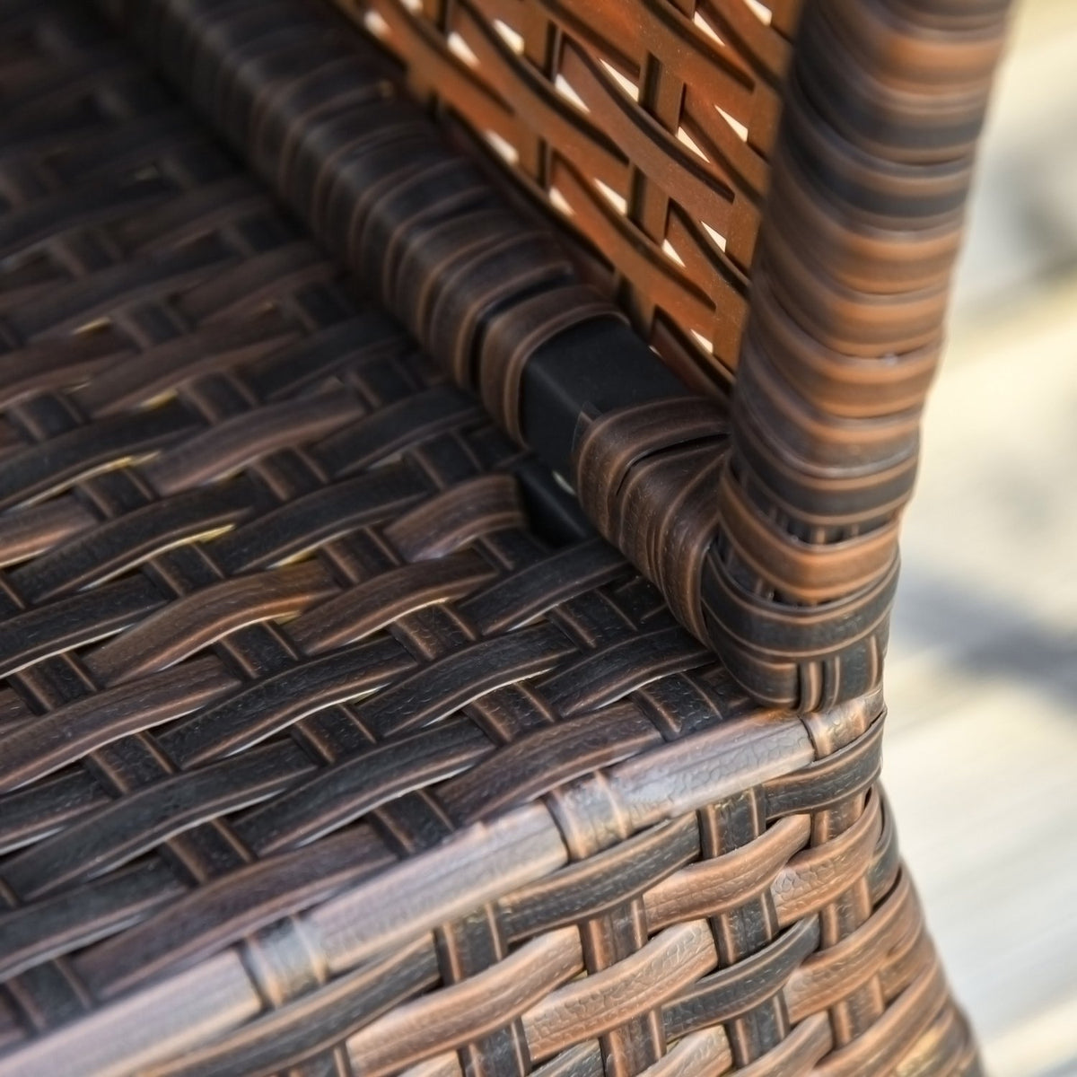 Garden Table Side Table Parasol Stand Garden Furniture Terrace Polyrattan Brown 54 X 54 X 55 Cm