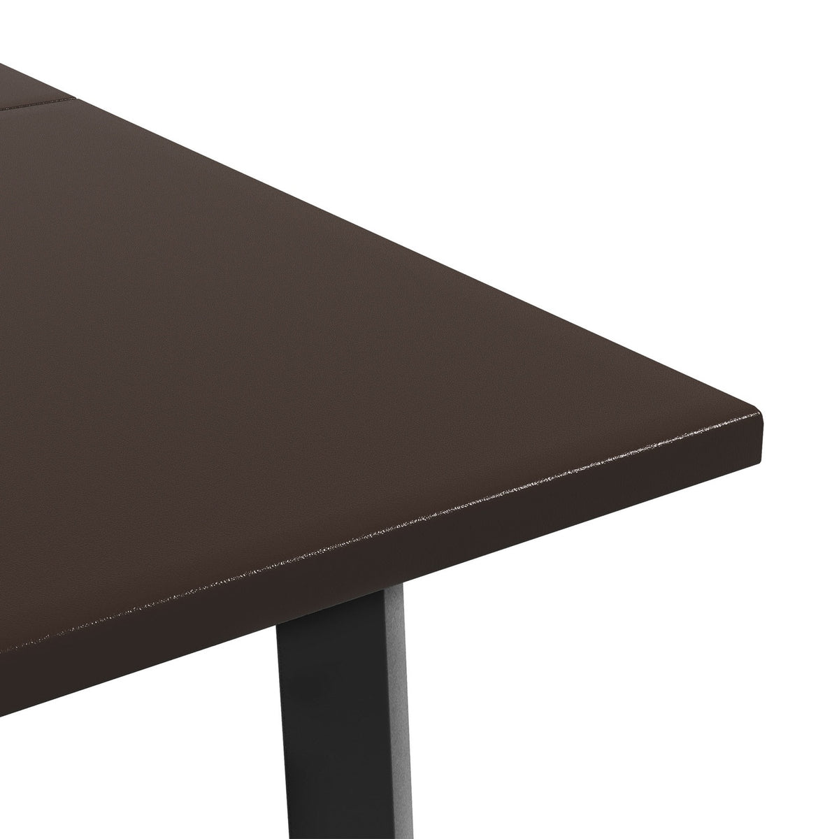 Garden Table Square 4 Person Umbrella Hole Steel Brown 100X100X72Cm