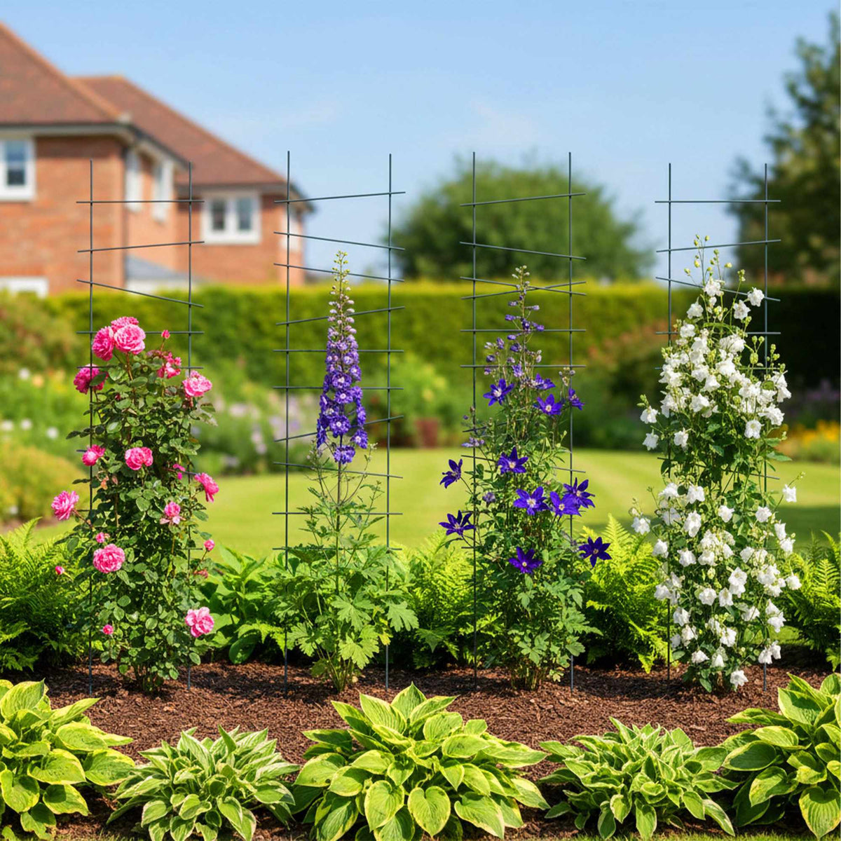 Garden Trellis Set, 8 Metal Supports for Climbing Plants