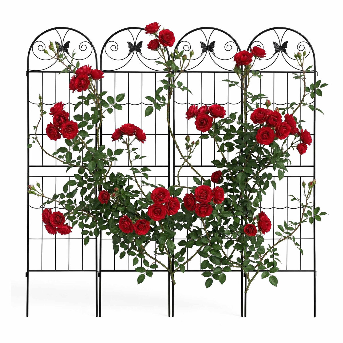 Garden Trellis Set of 4, Powder-Coated Metal Climber