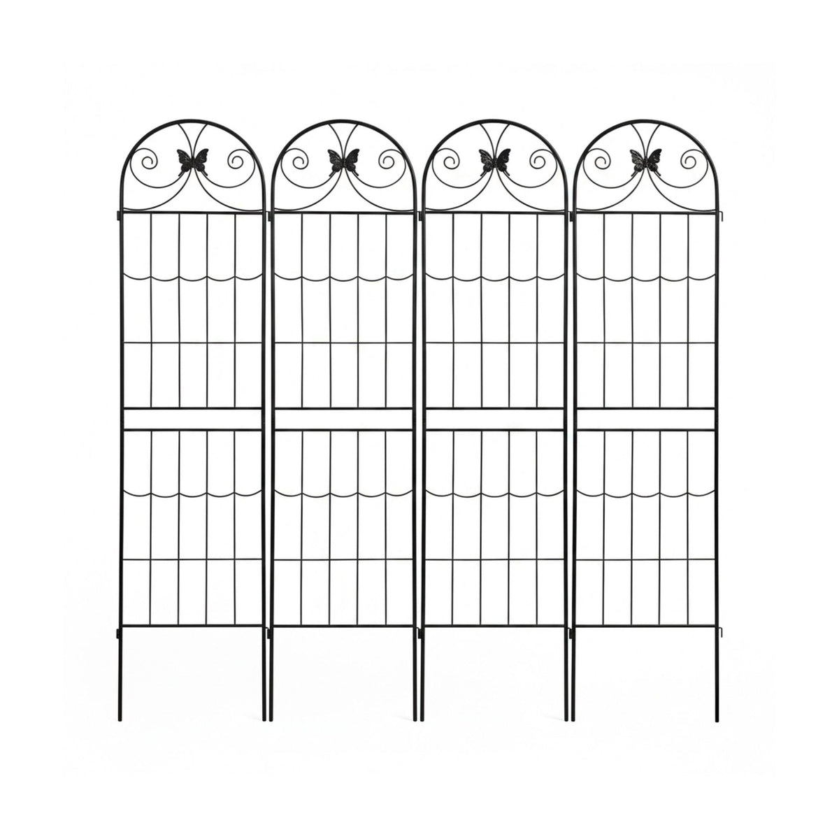 Garden Trellis Set of 4, Powder-Coated Metal Climber
