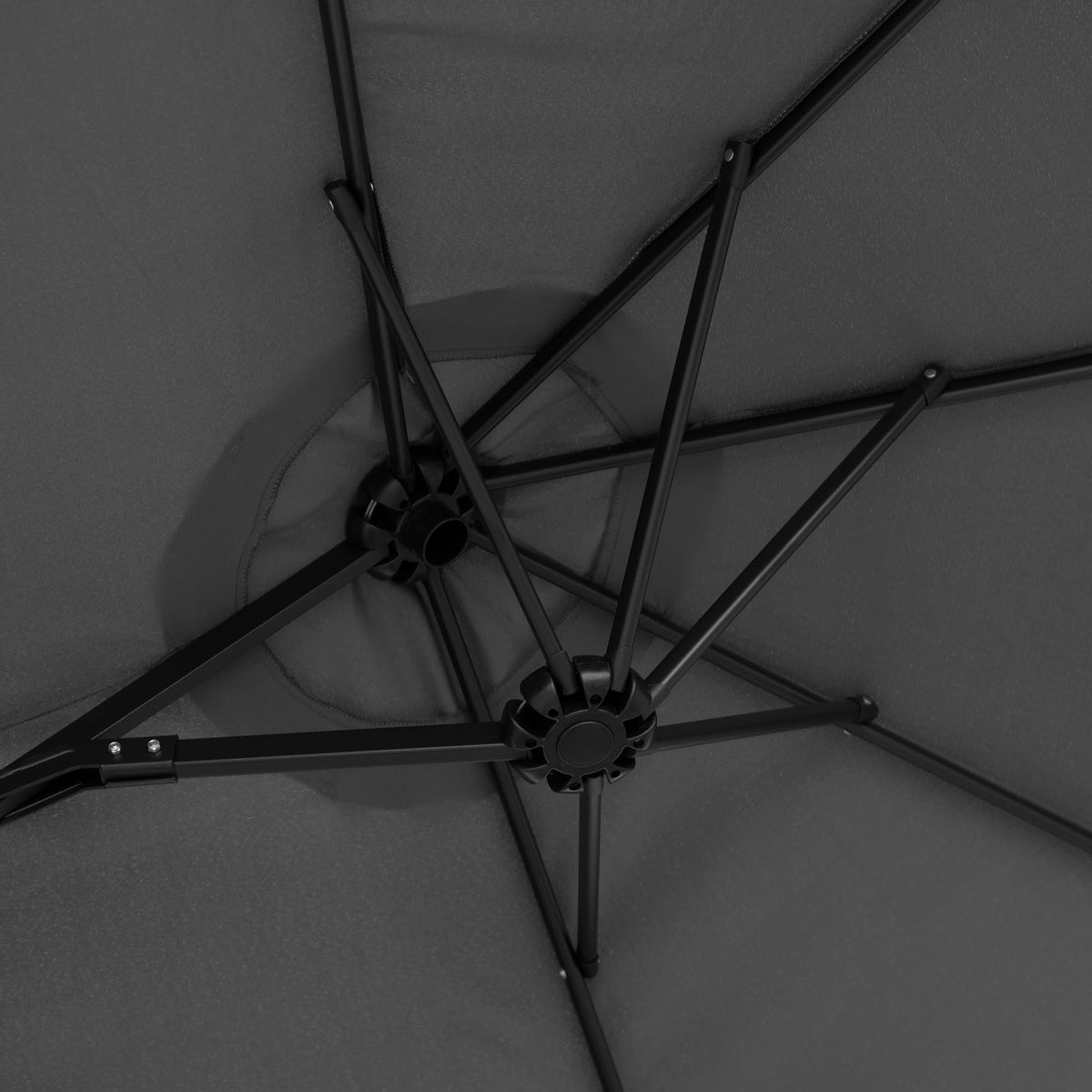 Garden Umbrella 285X147Cm Market Umbrella With Adjustable Tilt Angle Double Parasol Wind Canopy For Patio Gray