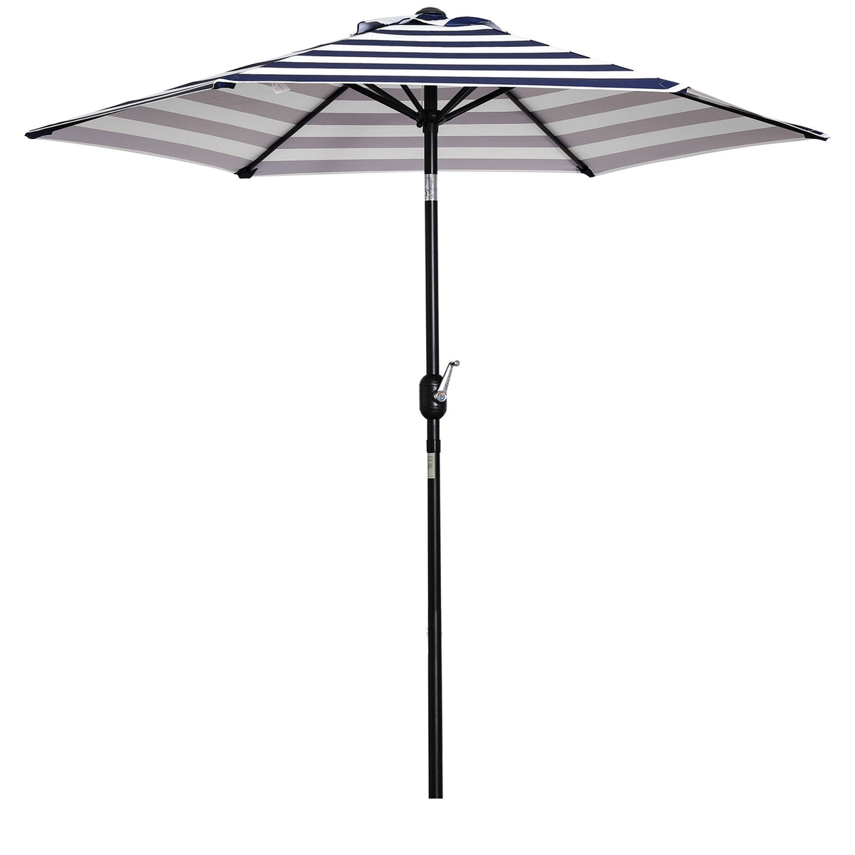 Garden Umbrella, Patio Umbrella With Steel Frame, Blue Stripes, Ø230X216Cm, For Outdoor Use