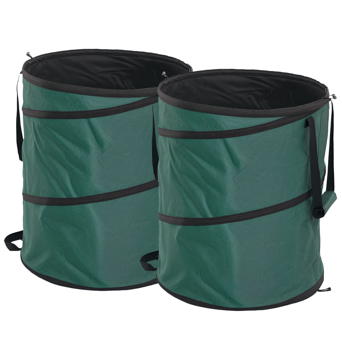 Garden bag 2x160L waterproof garden waste bag with zipper lid handles, sturdy leaf bag, self-standing garden bags, reusable garden waste bags for garden waste green cuttings