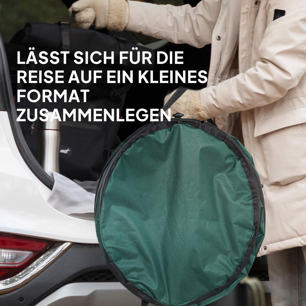 Garden bag 2x160L waterproof garden waste bag with zipper lid handles, sturdy leaf bag, self-standing garden bags, reusable garden waste bags for garden waste green cuttings