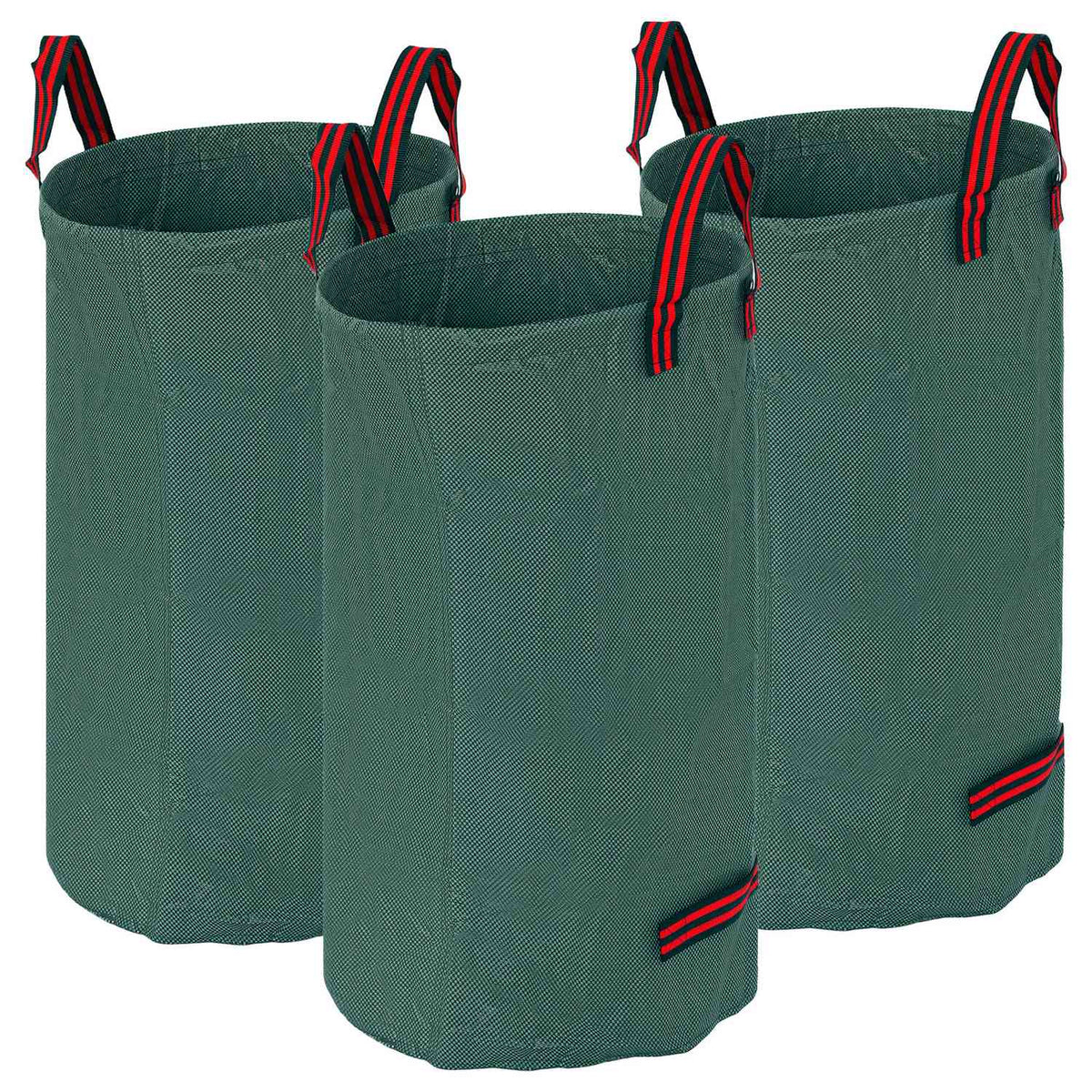 Garden bag 3x120L waterproof garden waste bag with handles, sturdy leaf bag, self-standing garden bags with UV protection, reusable garden waste bags for garden waste green cuttings