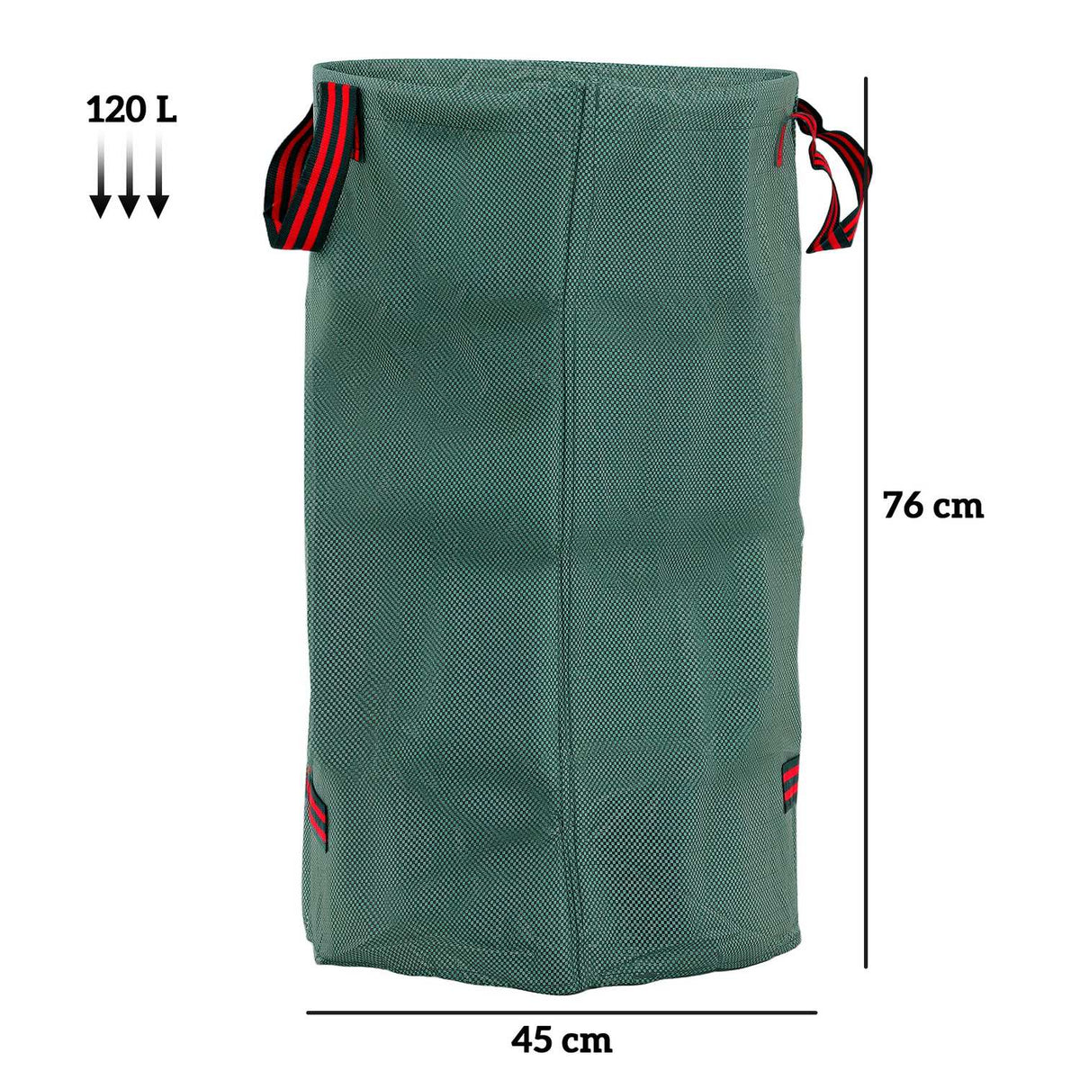 Garden bag 3x120L waterproof garden waste bag with handles, sturdy leaf bag, self-standing garden bags with UV protection, reusable garden waste bags for garden waste green cuttings
