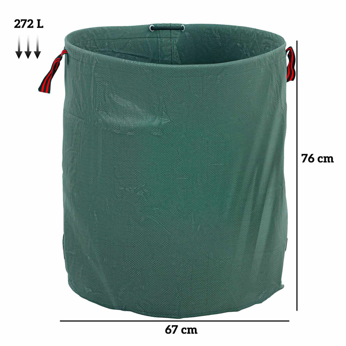 Garden bag 3x272L waterproof garden waste bag with handles, sturdy leaf bag, self-standing garden bags with UV protection, reusable garden waste bags for garden waste, green cuttings