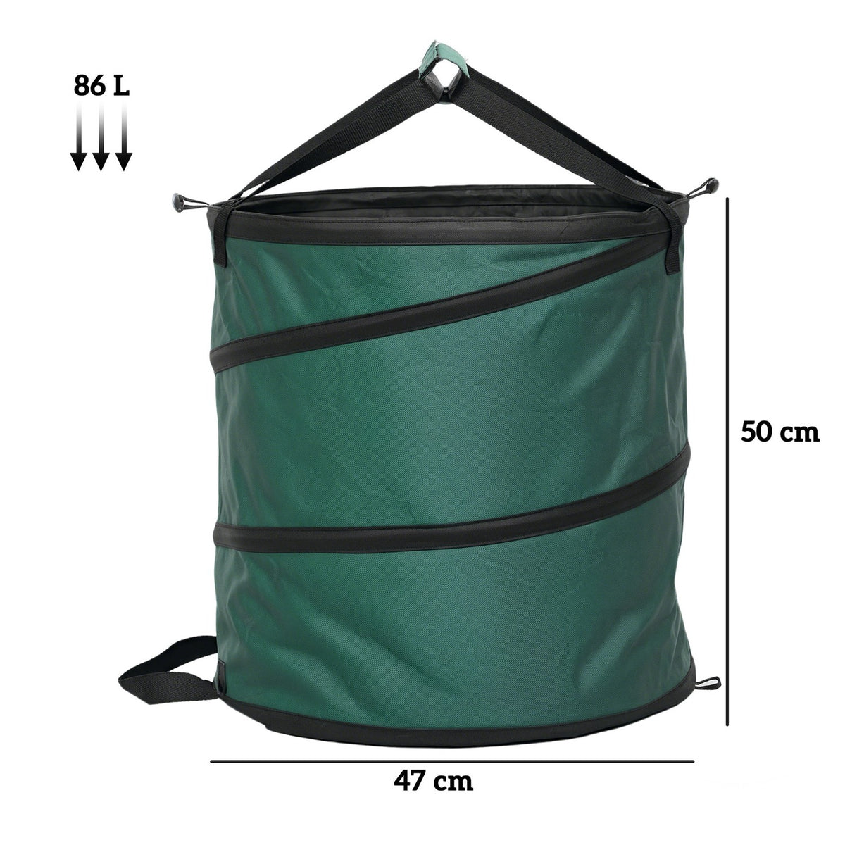 Garden bag 4x86L waterproof garden waste bag with zipper lid handles, sturdy leaf bag, self-standing garden bags, reusable garden waste bags for garden waste green cuttings