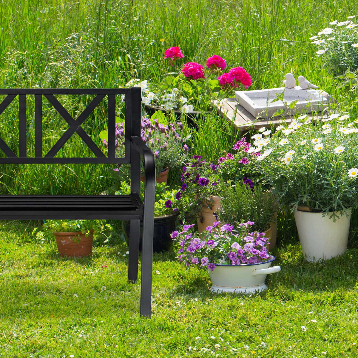 Garden bench metal