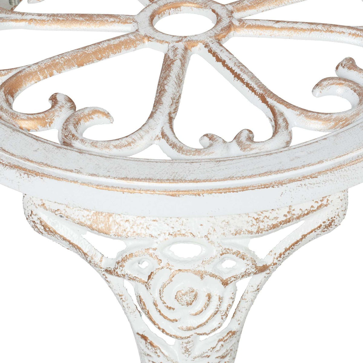Garden bench white-bronze colored with roses