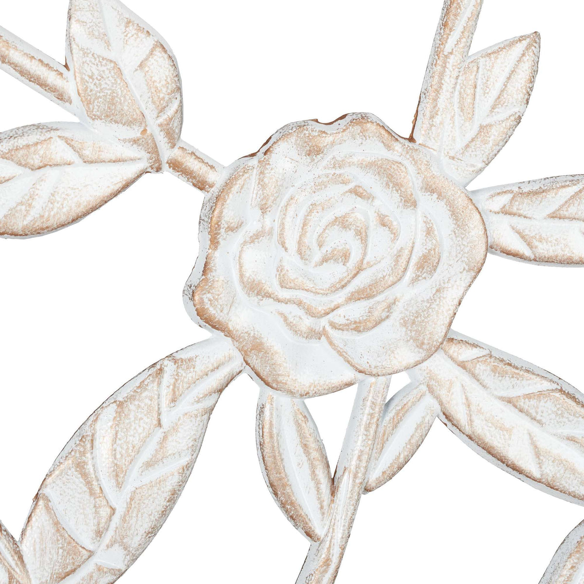 Garden bench white-bronze colored with roses