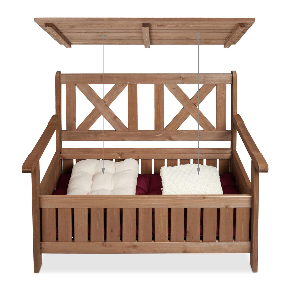 Garden bench with storage