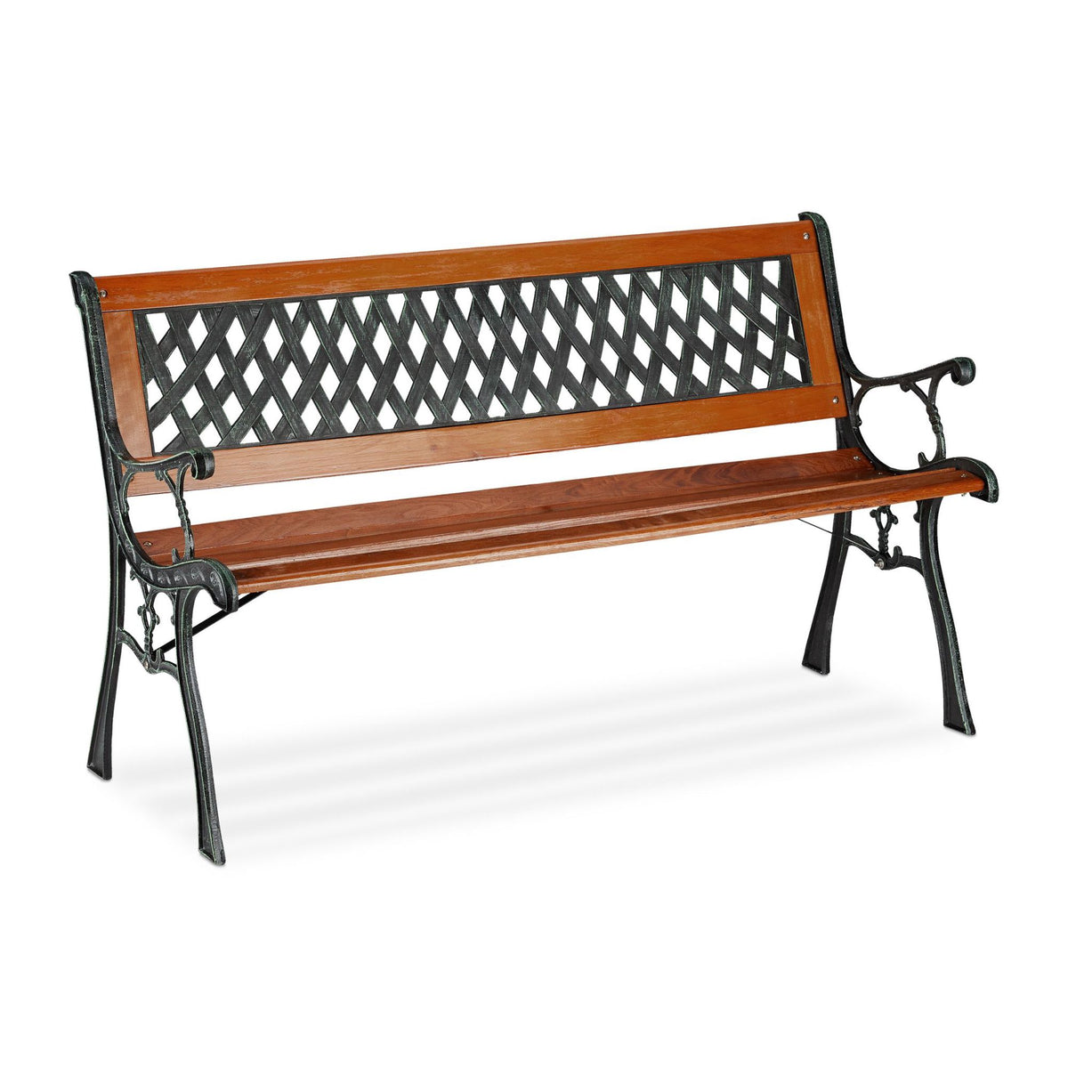 Garden bench wood & cast iron