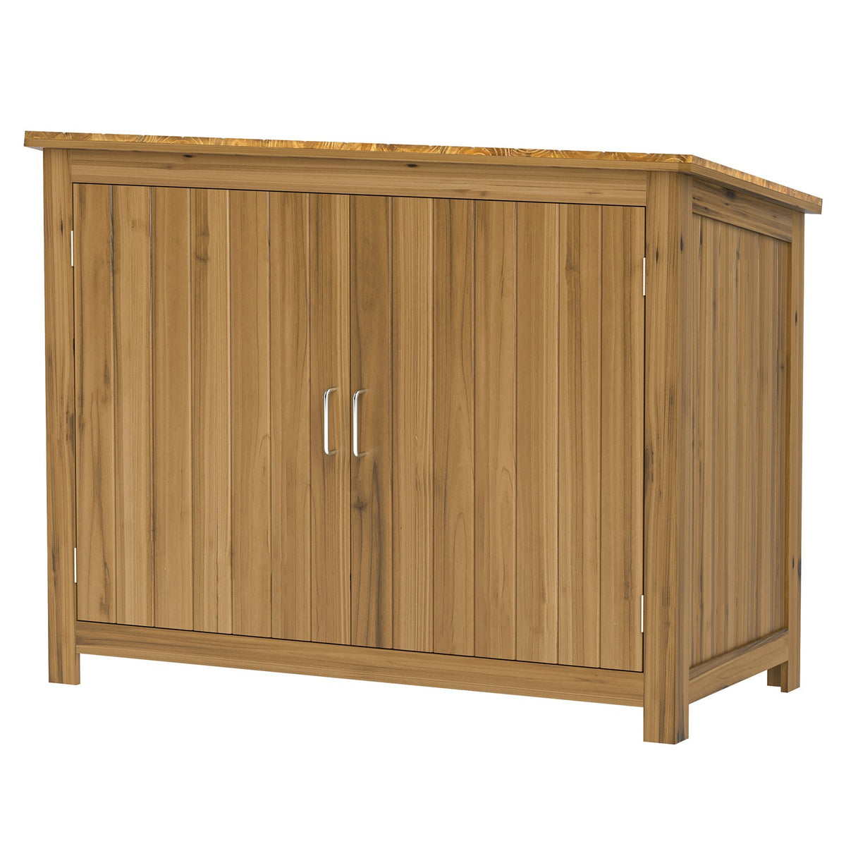 Garden cupboard wooden, tool shed weatherproof 110x50x85cm, tool shed with door, pent roof, shelves, tool cupboard, garden shed tool cupboard garden shed for garden patio backyard, brown |