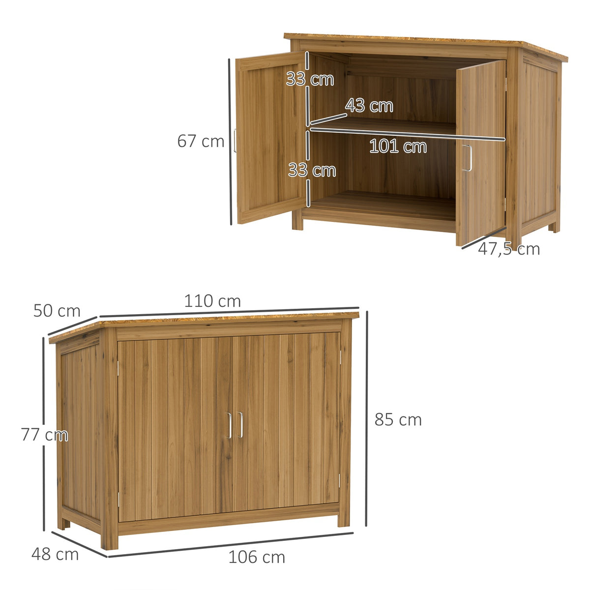Garden cupboard wooden, tool shed weatherproof 110x50x85cm, tool shed with door, pent roof, shelves, tool cupboard, garden shed tool cupboard garden shed for garden patio backyard, brown |