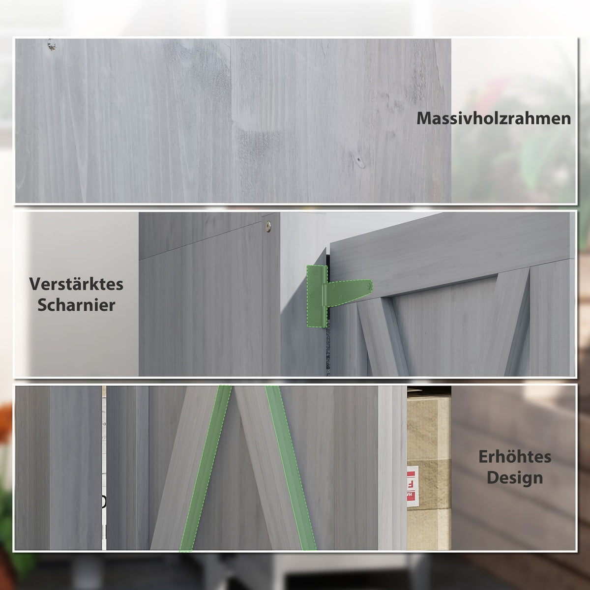 Garden cupboard wooden, tool shed weatherproof 60x60x160cm, tool shed with door, height-adjustable shelves, lockable tool cupboard, garden shed for garden, terrace, backyard, light gray |