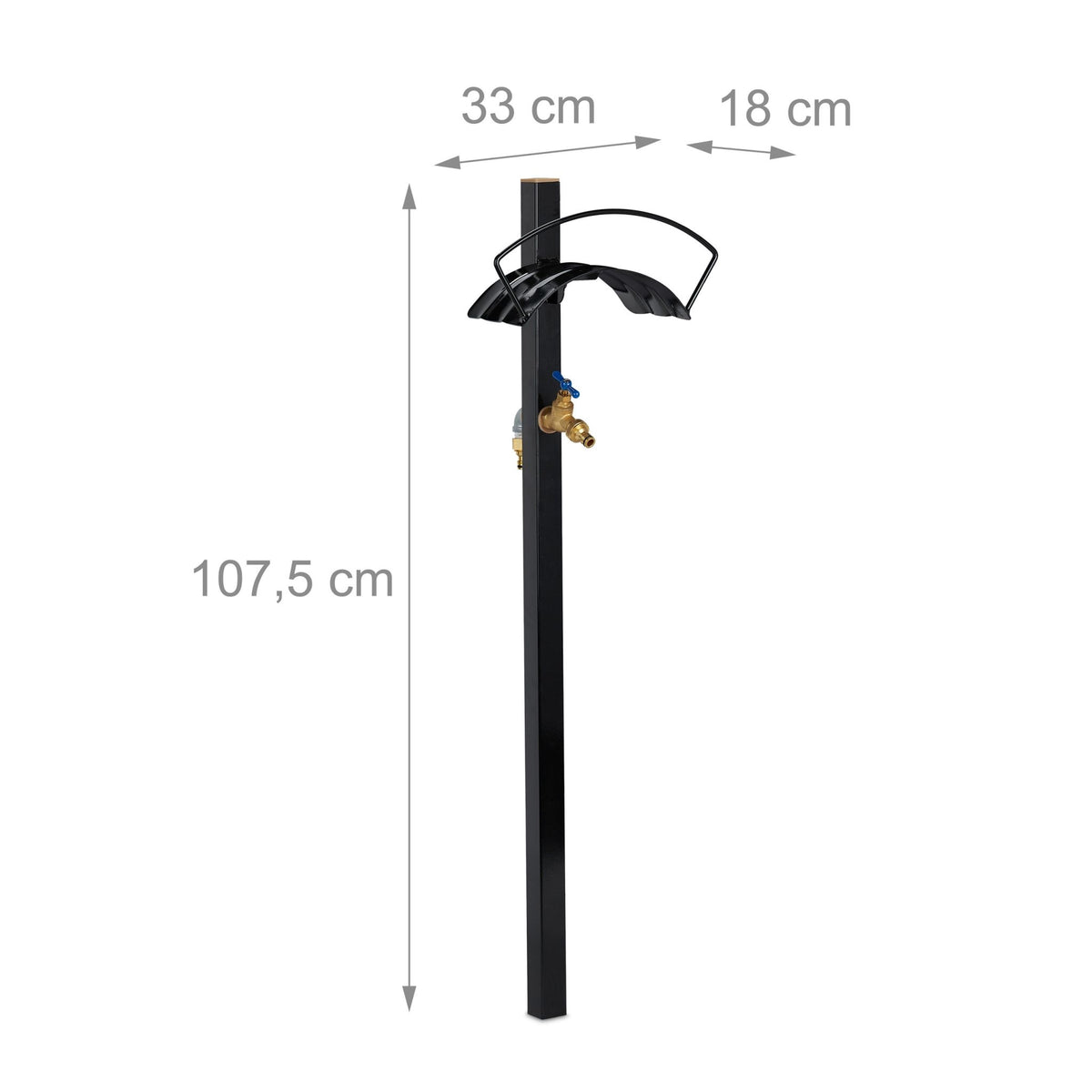 Garden faucet with hose holder
