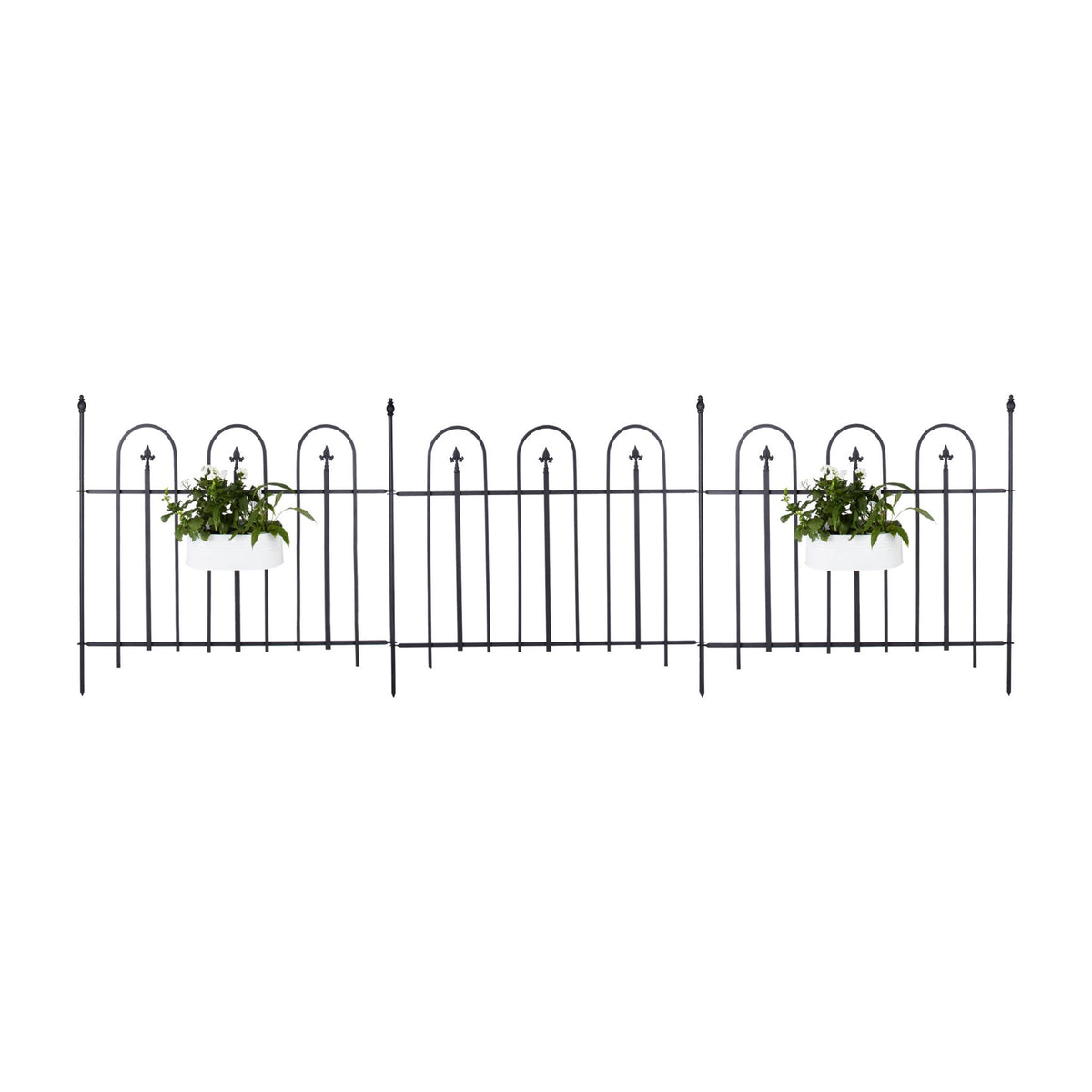 Garden fence metal set of 4
