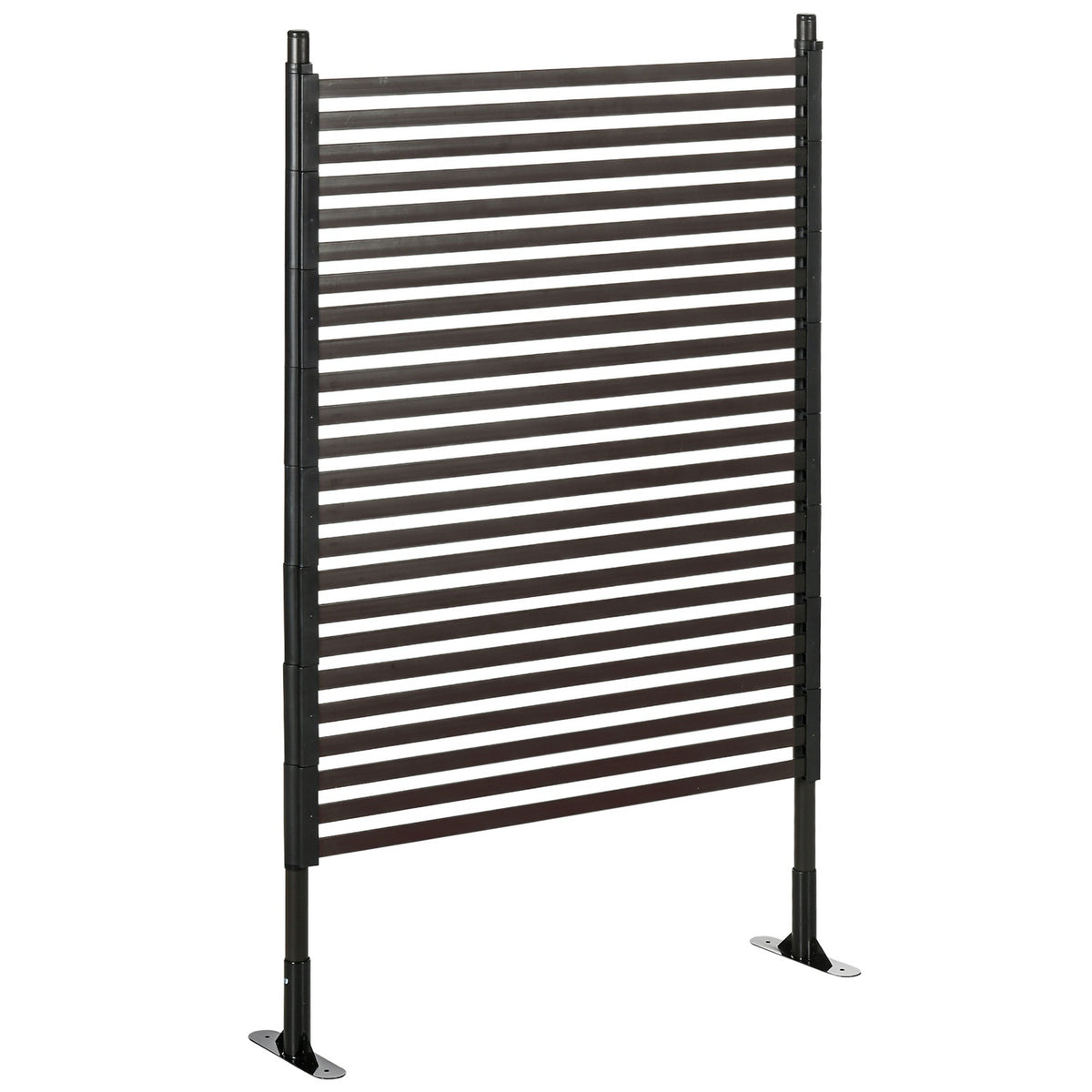 Garden fence plug-in fence decorative 93 x 150 cm pond fence with foot for balcony terrace in brown, ideal for garden and landscaping