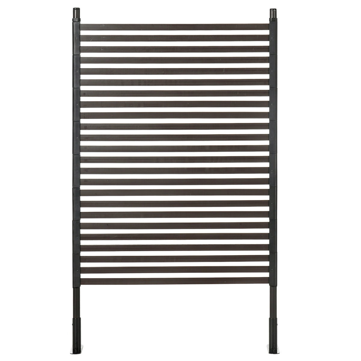 Garden fence plug-in fence decorative 93 x 150 cm pond fence with foot for balcony terrace in brown, ideal for garden and landscaping
