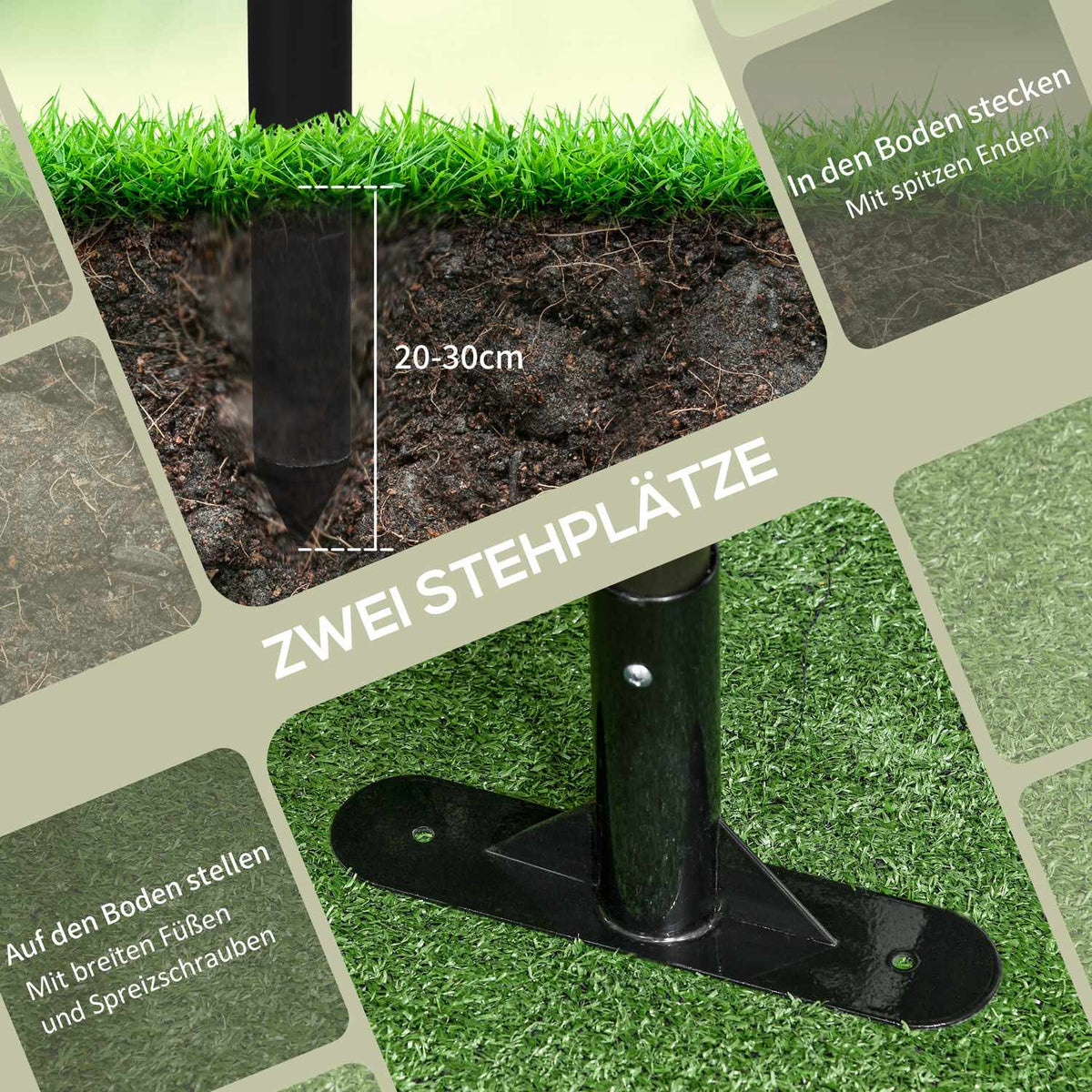 Garden fence plug-in fence decorative 93 x 150 cm pond fence with foot for balcony terrace in brown, ideal for garden and landscaping