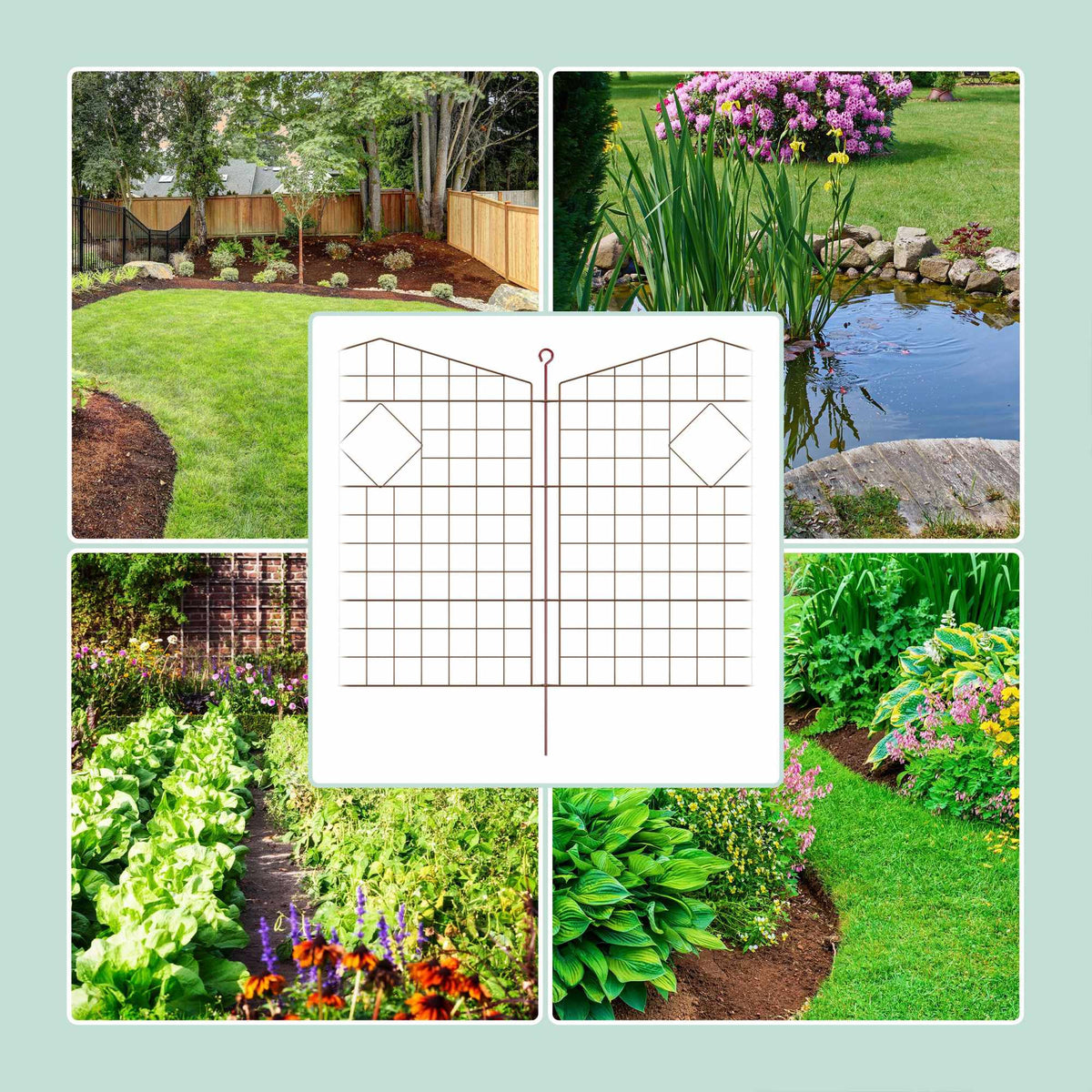 Garden fence with arches, 5 parts