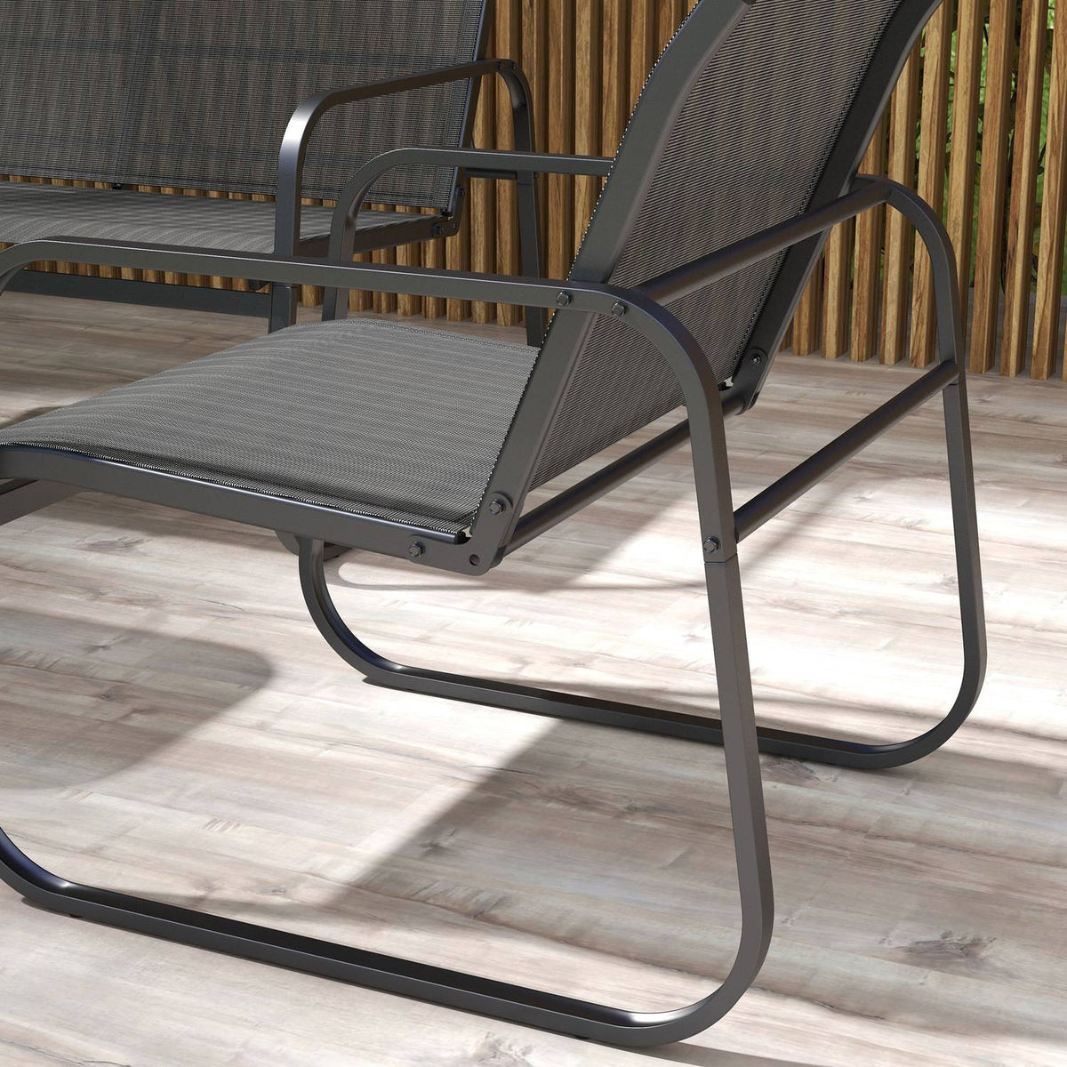Garden furniture set 4 pieces. Garden set with 1 two-seater, 2 chairs, 1 coffee table, balcony furniture set made of black mesh for patio and garden
