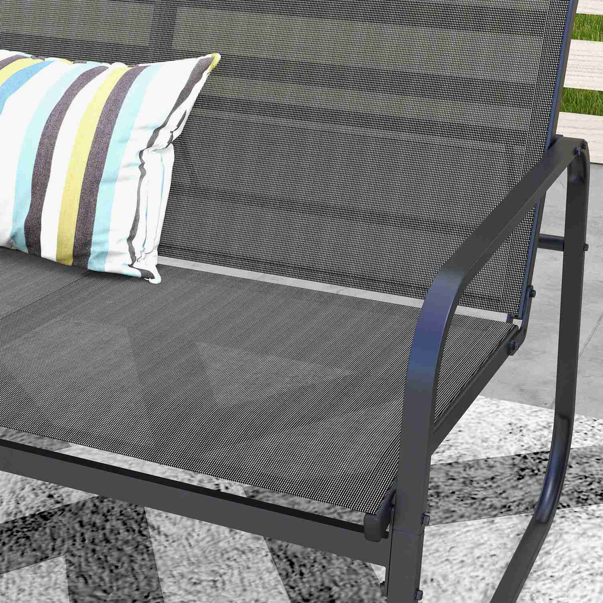 Garden furniture set 4 pieces. Garden set with 1 two-seater, 2 chairs, 1 coffee table, balcony furniture set made of black mesh for patio and garden