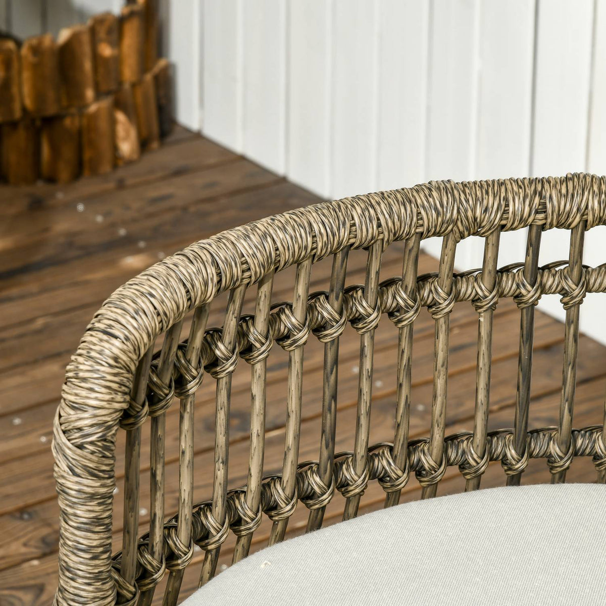 Garden furniture set 5 pieces rattan seating set with cushions 2 armchairs 2 coffee tables 1 double sofa Balcony furniture in boho style for 4 people aluminum brown