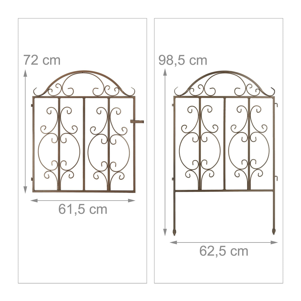 Garden gate in bronze, 3 parts