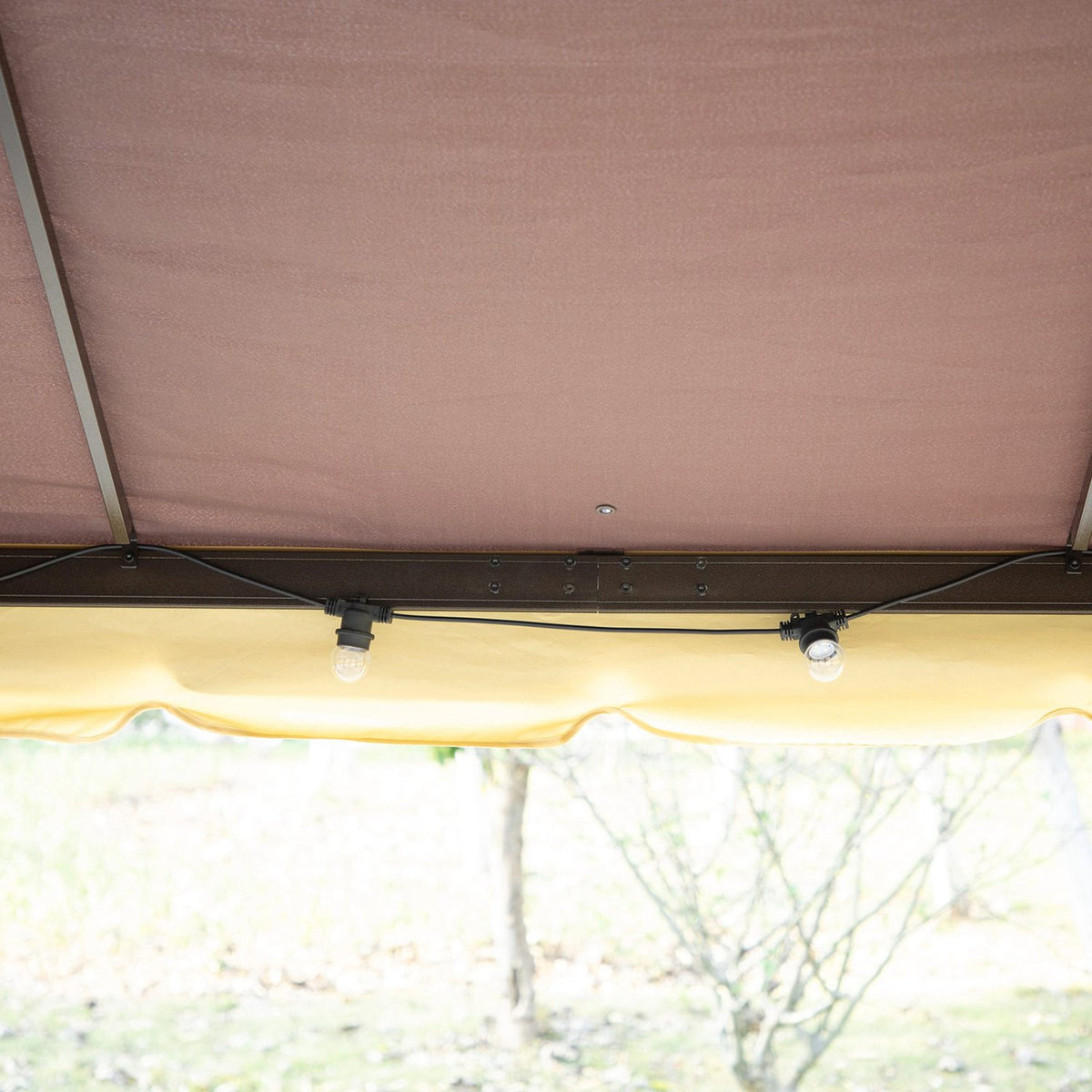 Garden pavilion 390 x 290 x 280 cm with 4 side panels, weatherproof garden tent party tent with mosquito net made of aluminum and polyester