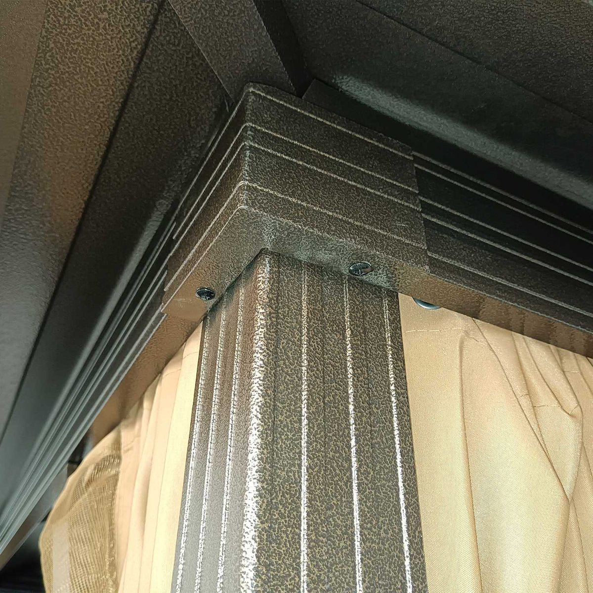 Garden pavilion party tent 4 x double side walls lantern hooks aluminum + polyester bronze + light brown approx. 3 x 3 x 2.5 m |