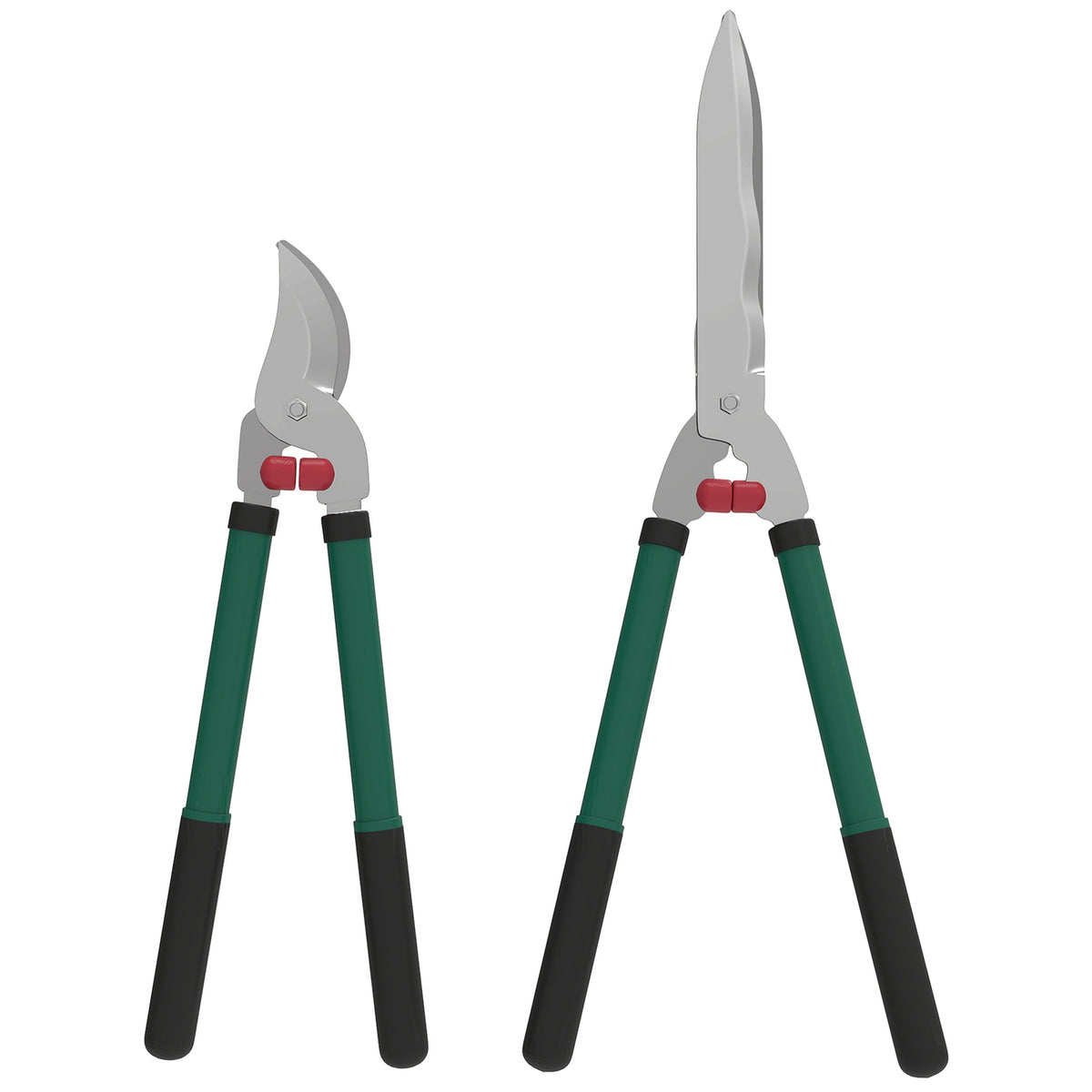 Garden shears set 2-piece blade length 40 cm pruning shears with non-stick coated metal blades