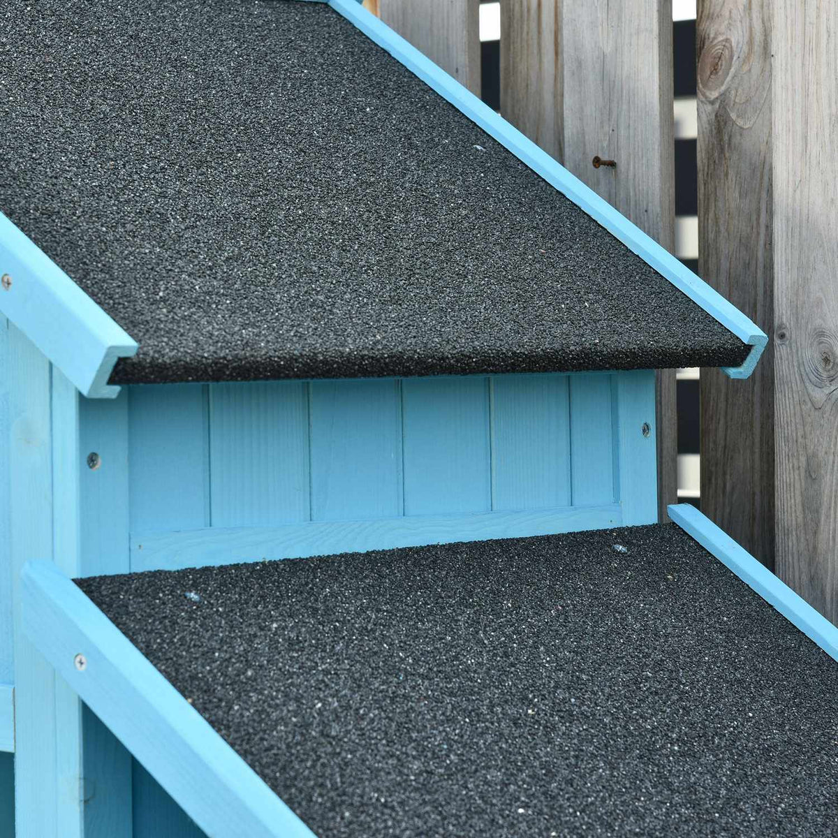 Garden shed tool shed with firewood storage room 3 shelves asphalt roof fir wood sky blue 130x54.5x180cm for garden & terrace