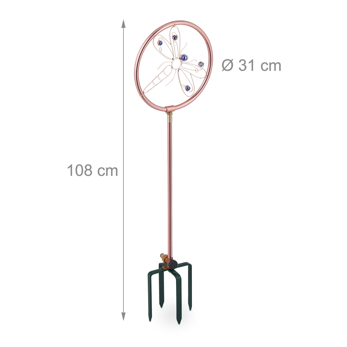Garden sprinkler with dragonfly