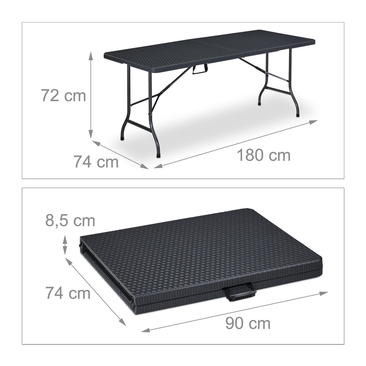 Garden table in black rattan look