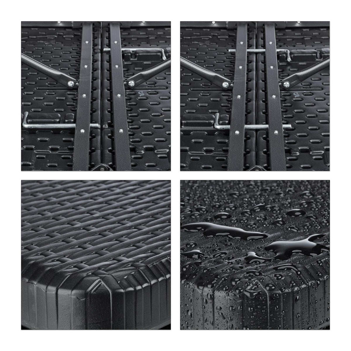 Garden table in black rattan look