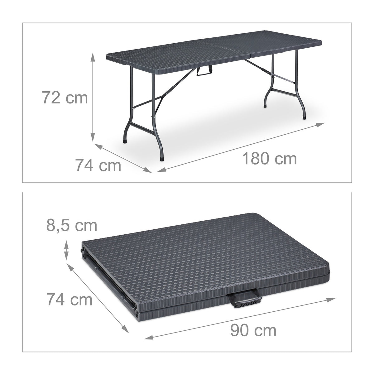 Garden table in gray rattan look