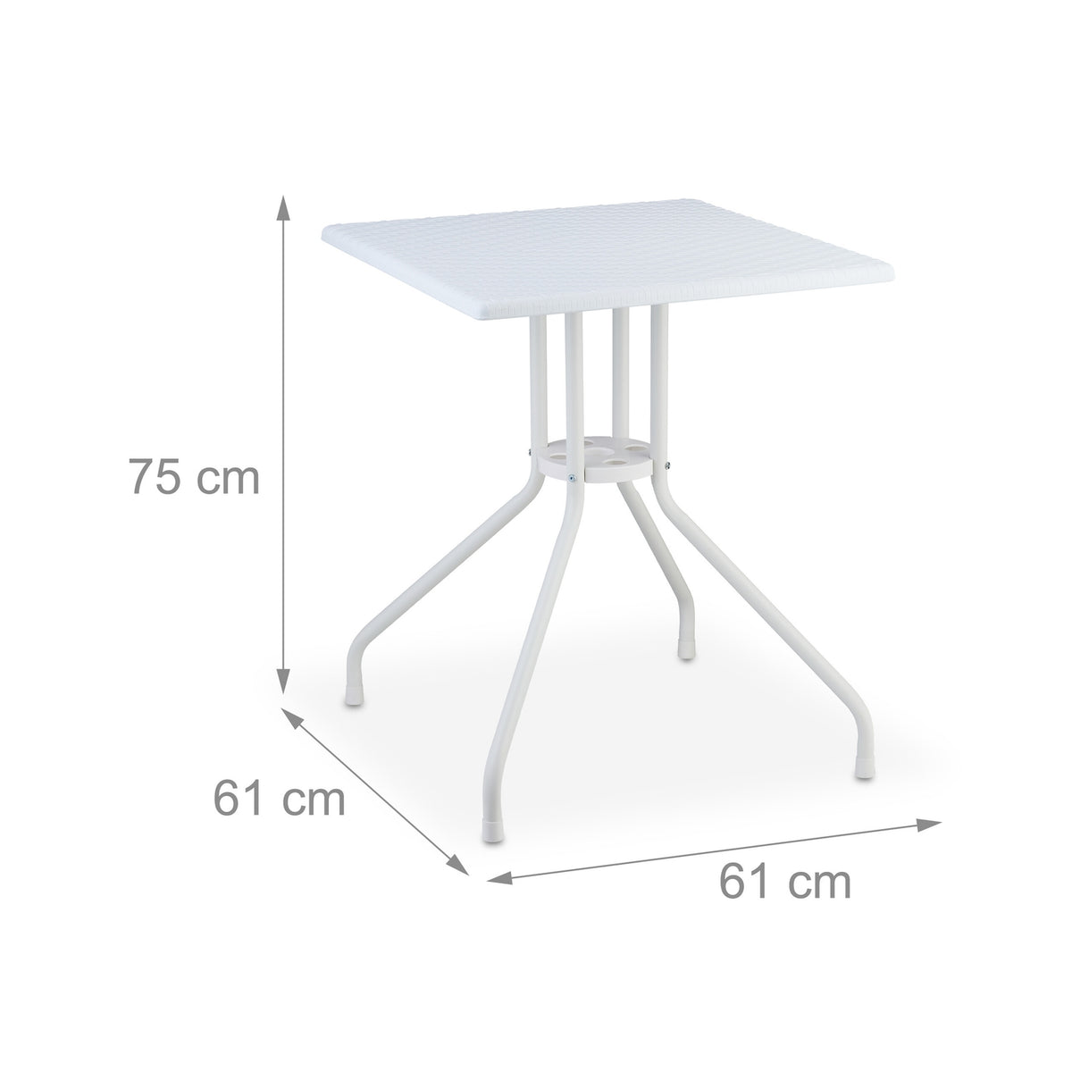 Garden table in white rattan look