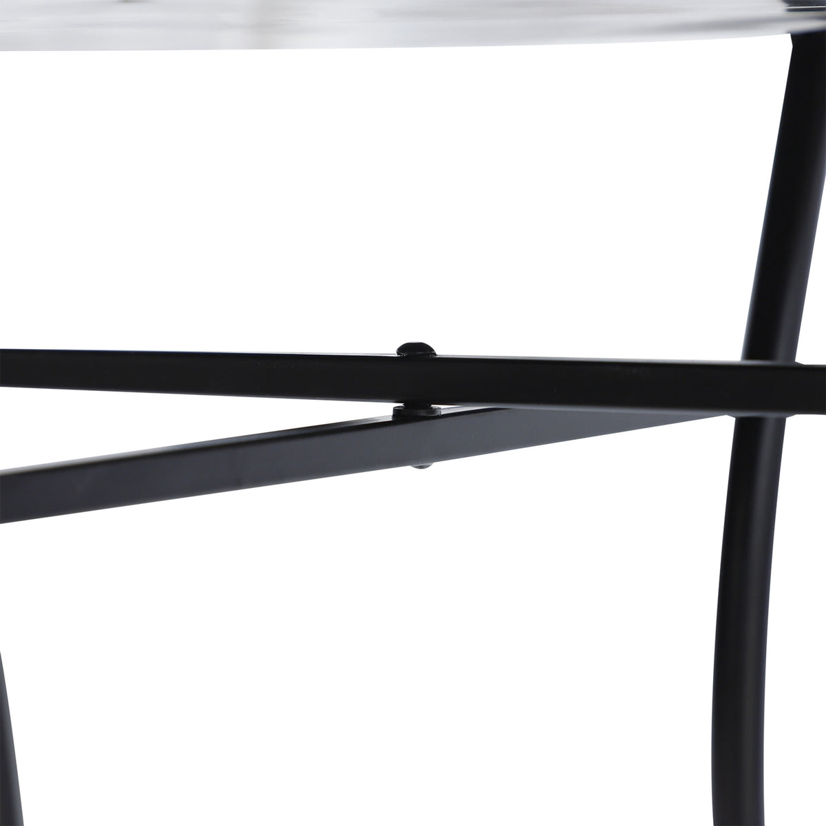 Garden table mosaic table balcony table side table serving table round steel + ceramic orange + white Ø60 x H71 cm