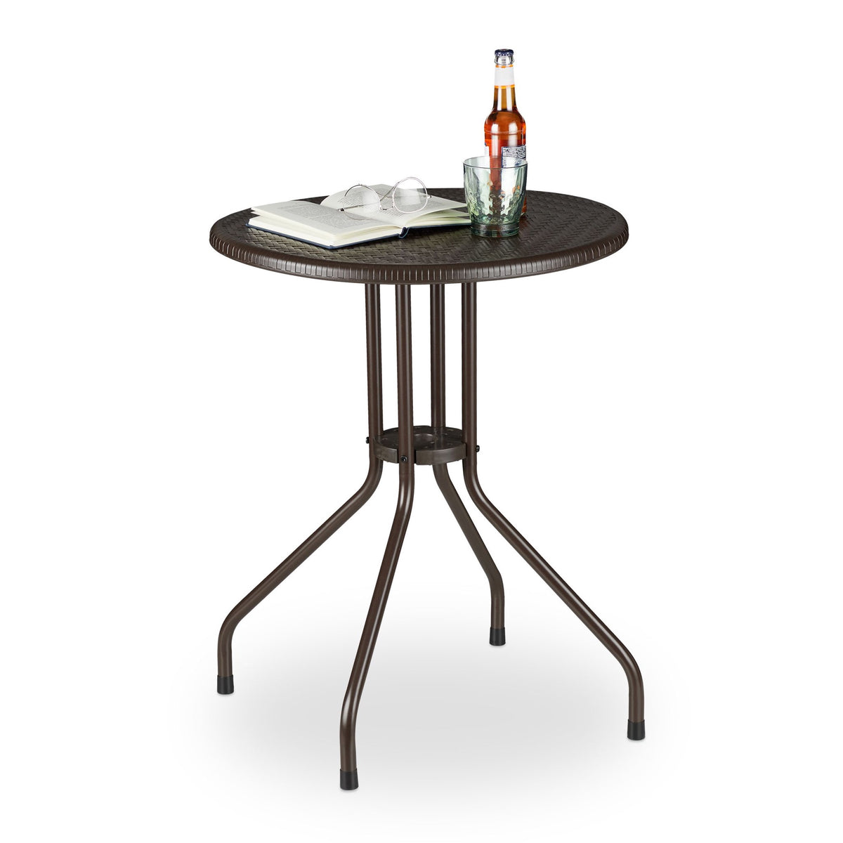 Garden table round brown