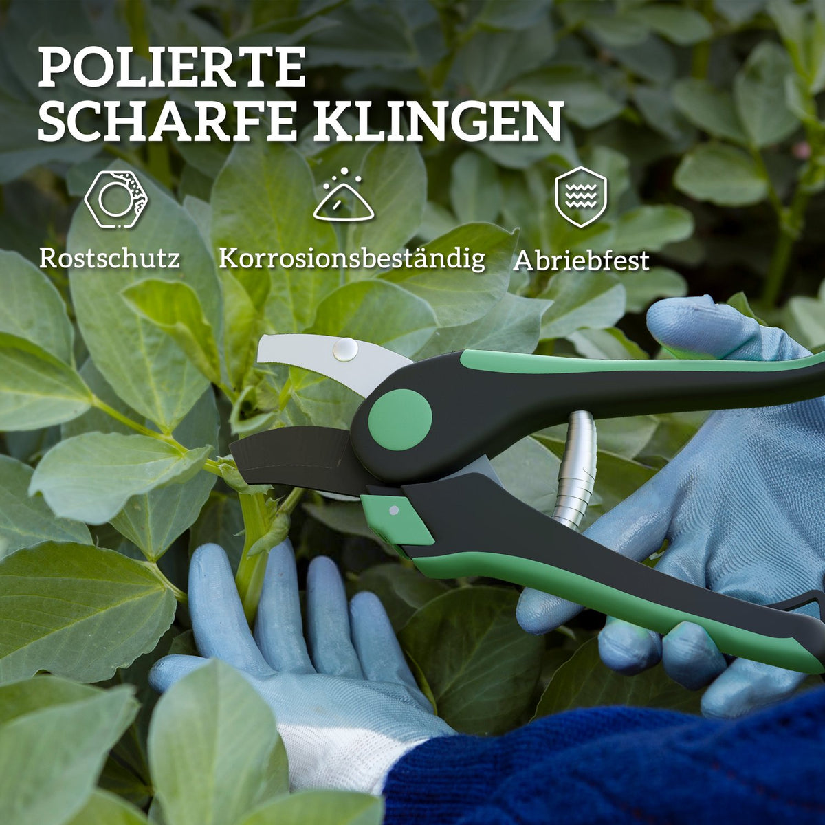 Garden tool set 2 pieces garden tools made of metal garden tools with garden shears green + black