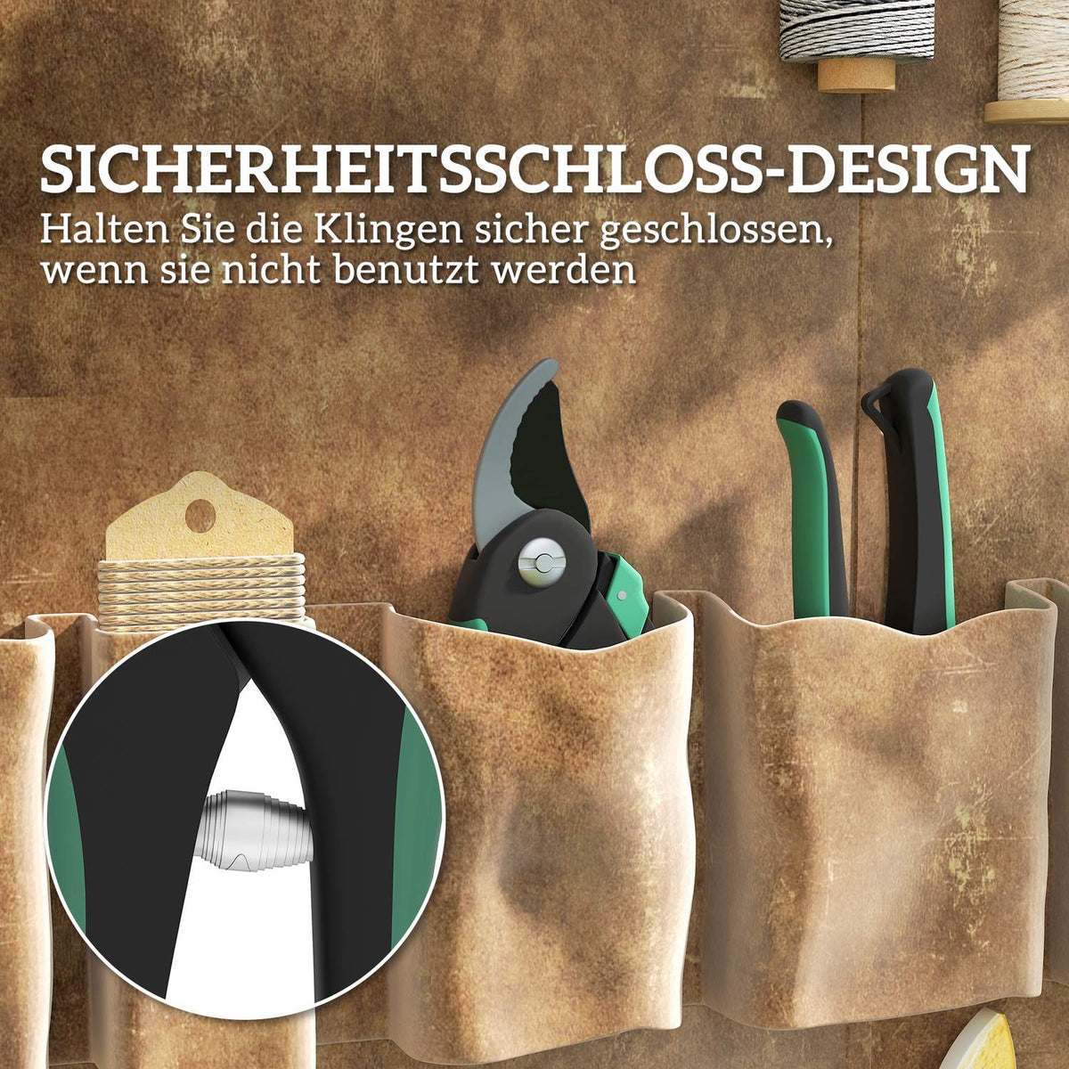 Garden tool set 2 pieces garden tools made of metal garden tools with garden shears green + black