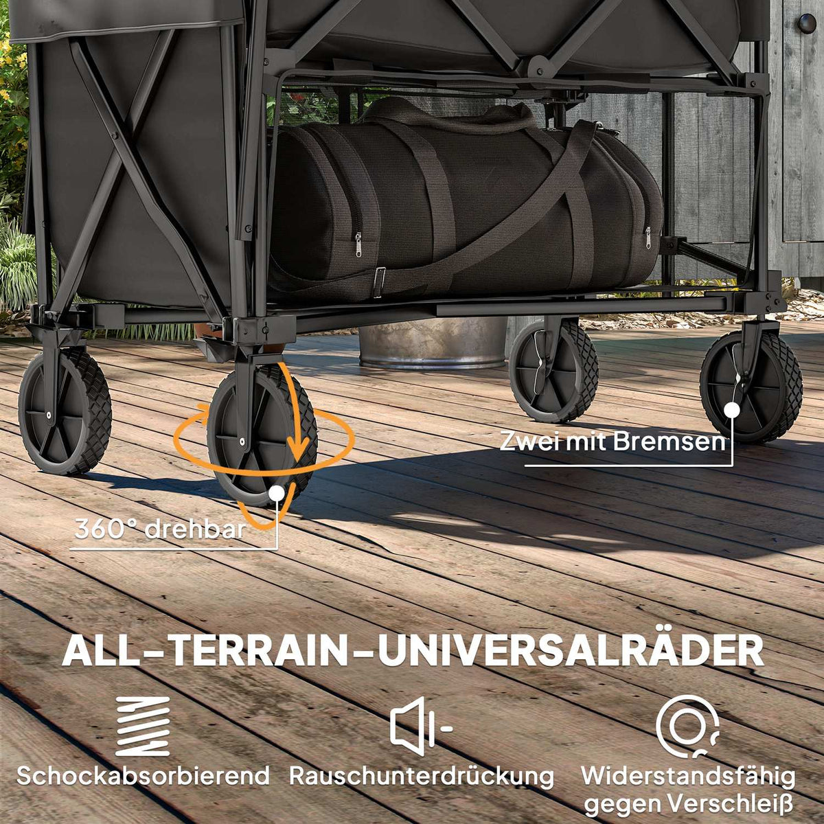 Garden trolley 200 kg load two-stage transport trolley with removable tarpaulin handle wheels steering axle foldable handcart hand trolley garden trolley equipment trolley for home, garden black |