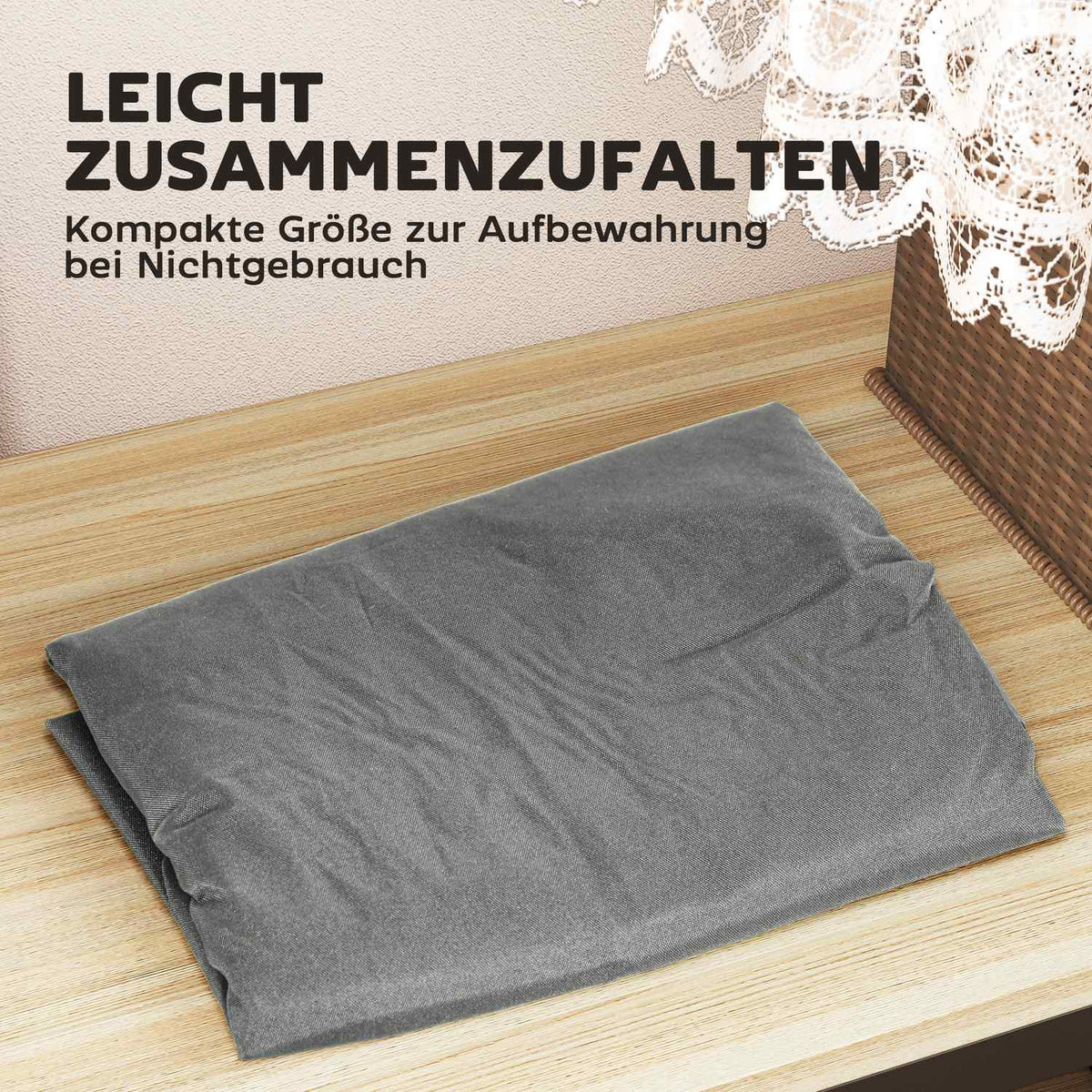 Garden upholstery storage bag, cushion bag, protective cover with carrying handle, zip, waterproof, UV-resistant 600D Oxford, for upholstered cushions, Christmas trees, 200 x 60 x 75 cm, light grey