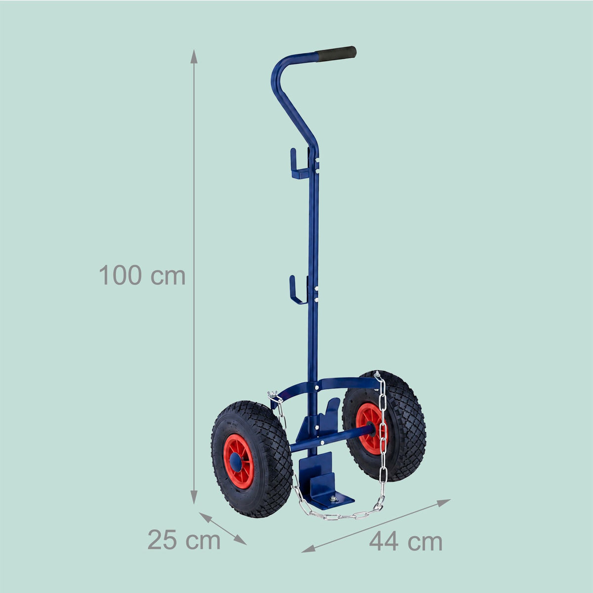 Gas Cylinder Trolley with Handle & Safety Chain