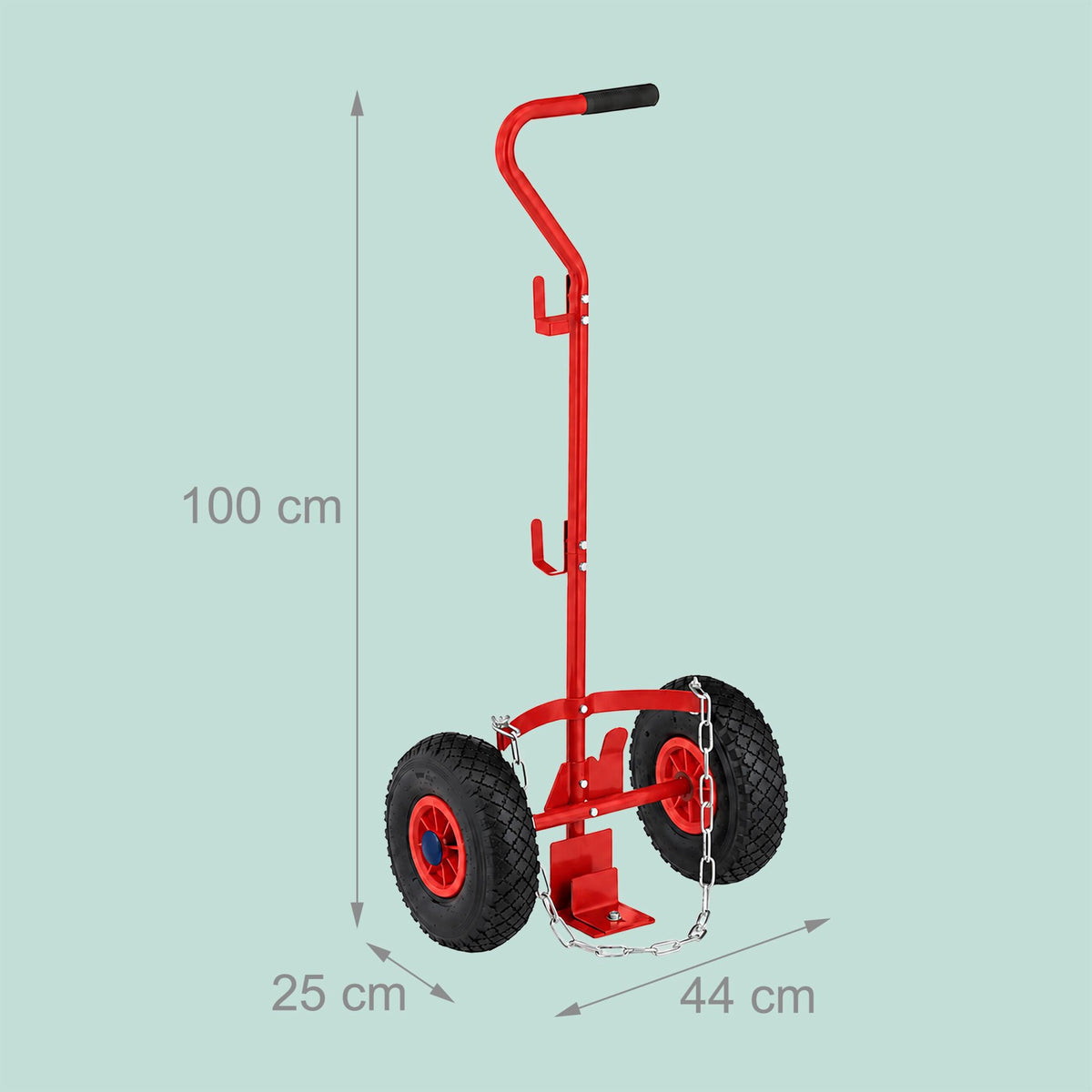 Gas Cylinder Trolley with Handle & Safety Chain
